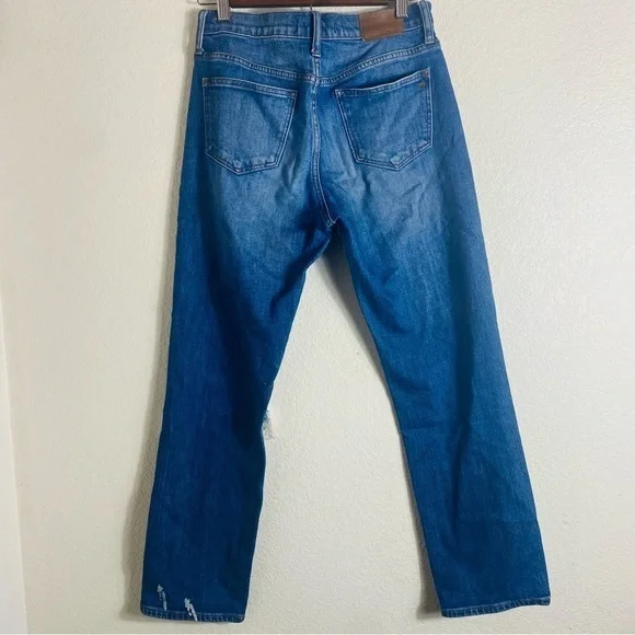 Madewell Blue Straight Ankle/Cropped Distressed Jeans  Size:26 - Picture 3 of 11